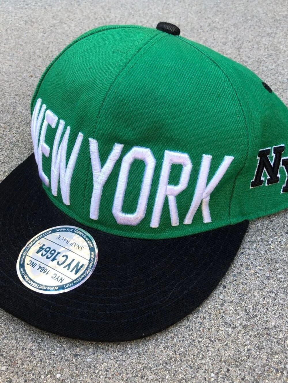 NYC 1664 THE NEW YORK CITY Snapback Hat Men's Green Adjustable Cap Embroidered